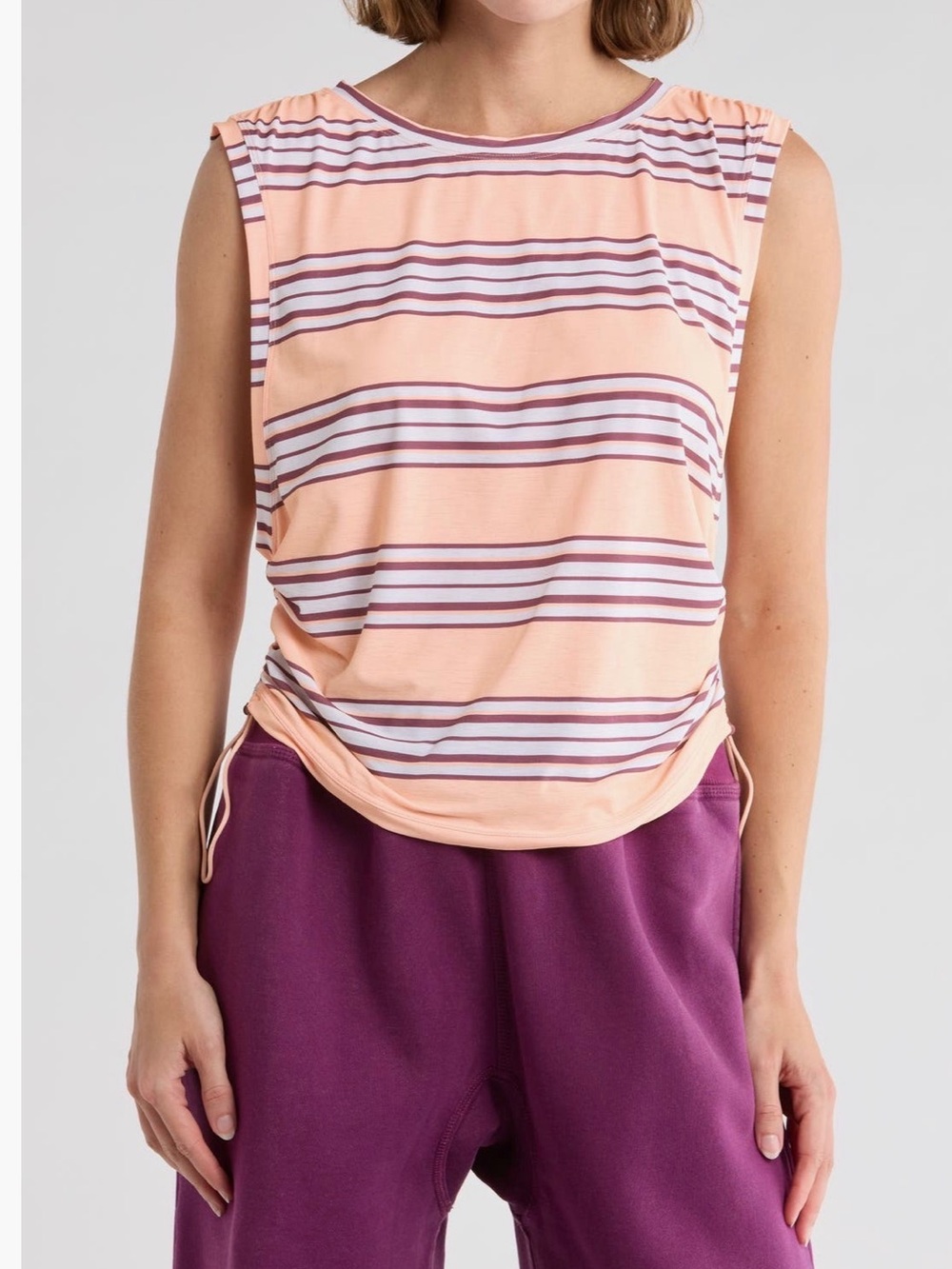 Free people Stripe Sport Mode Muscle T-Shirt